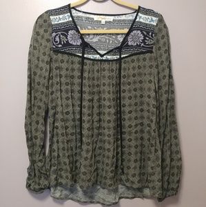 Boho peasant style blouse